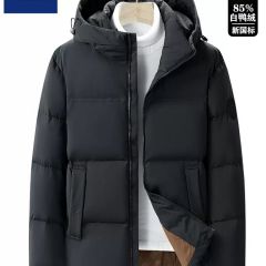 罗蒙男士羽绒服短款冬季潮流加厚抗寒保暖连帽大码男装宽松外套潮 雀石绿 L 120-138斤